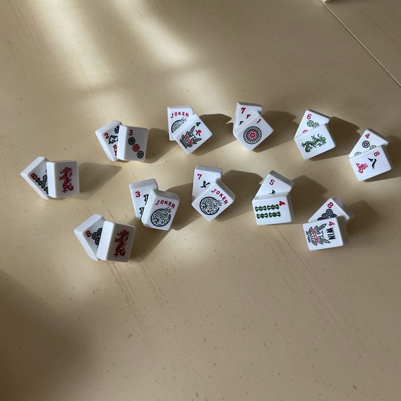 Stacked Mah Jongg Tiles Platter Decoration- Your Choice 🐉 - Picture 1 of 8